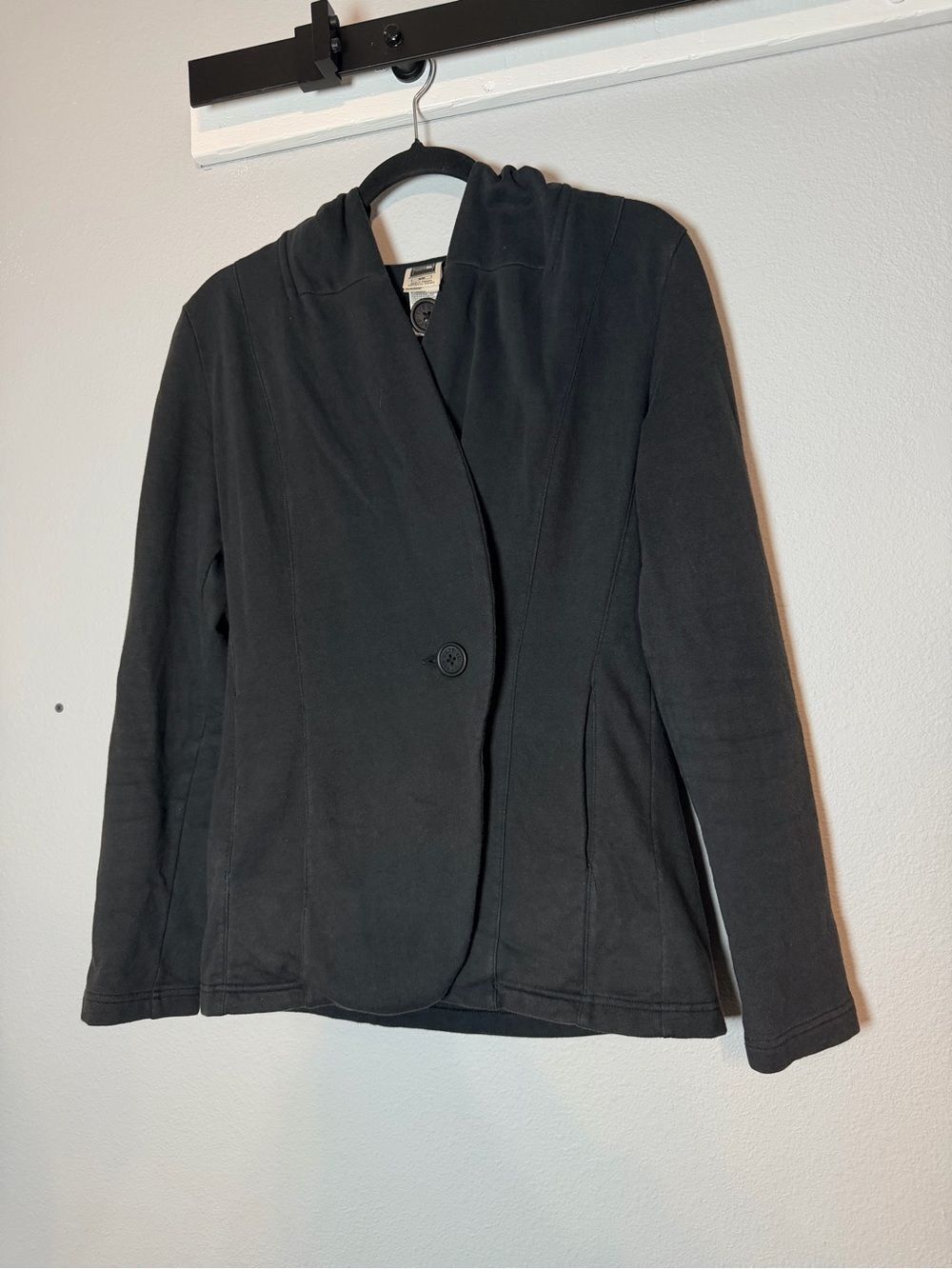 The North Face Button Front Hoodie Sweatshirt Medium Faded Black - Picture 2 of 7